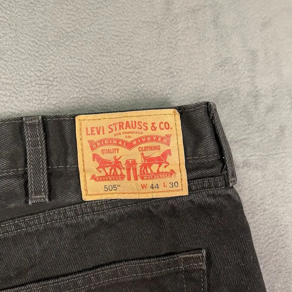 Levi’s 505 Jeans Black Men’s 44x30 Straight Leg Classic Denim